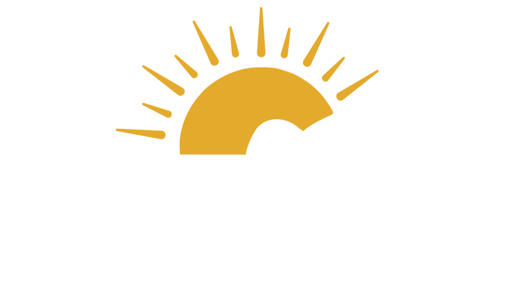 Good Day Exteriors Logo in white with a yellow sun